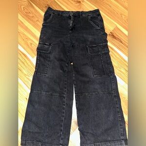 American Eagle Outfitters Dark Gray Wide Leg Pants